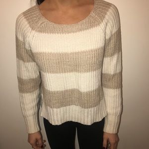 Tan and white sweater